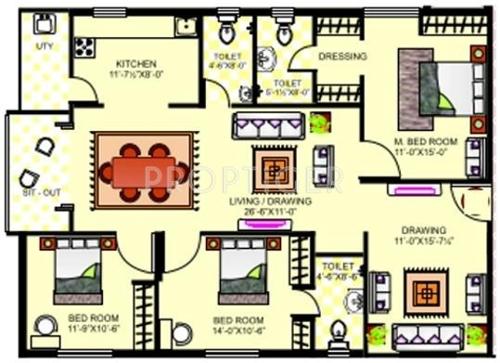 Gauthami Babu Rao Mansion (3BHK+3T (1,760 sq ft) 1760 sq ft)