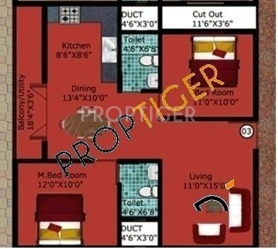 DS DSMAX SHELTONS (2BHK+2T (1,000 sq ft) 1000 sq ft)