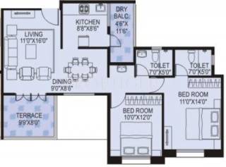 Pankaj Asmaan (2BHK+2T (1,109 sq ft) 1109 sq ft)