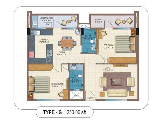 Navami Varsha (2BHK+2T (1,250 sq ft) 1250 sq ft)