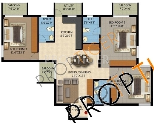 Blue Stone Classic (3BHK+3T (1,550 sq ft) 1550 sq ft) Blue Stone Classic (3BHK+3T (1,550 sq ft) 1550 sq ft)