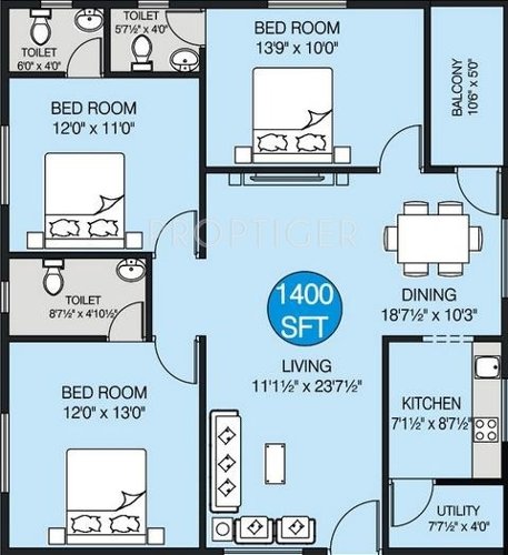 Navya NuElite (3BHK+3T (1,400 sq ft) 1400 sq ft)