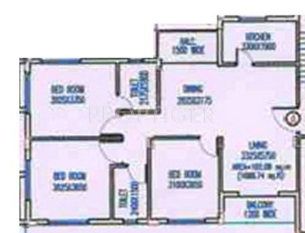 Adya Pearl Exotica (3BHK+3T (1,430 sq ft) 1430 sq ft)