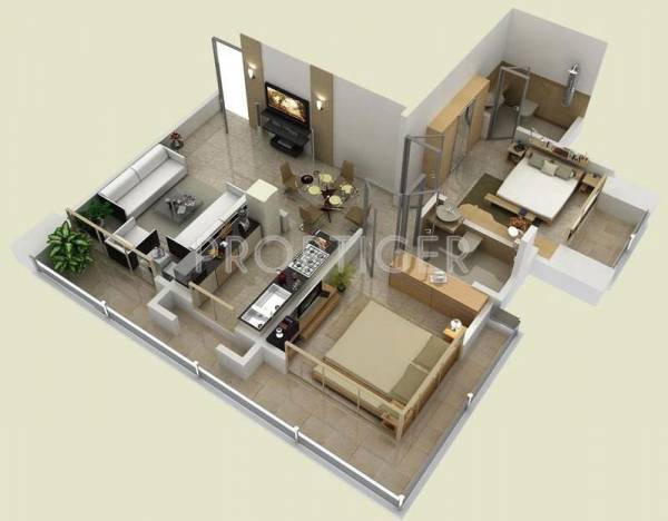 Darvesh Landmark Floor Plan (2BHK+2T)