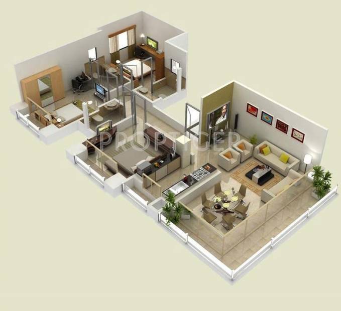 Darvesh Landmark Floor Plan (3BHK+2T)