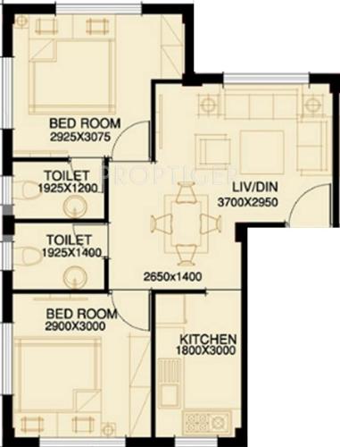 Goldwin Ganpati Gunjan (2BHK+2T (816 sq ft) 816 sq ft)