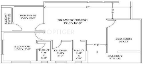 Magnolia Magnolia Crystal (3BHK+2T (1,220 sq ft) 1220 sq ft)