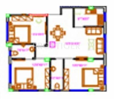 Floor Plan (3BHK+3T) Goldwin Group Goldwin Sparsha Floor Plan (3BHK+3T)
