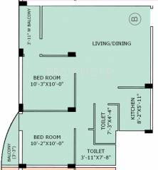 Jain Dream Apartments (2BHK+2T (1,010 sq ft) 1010 sq ft)