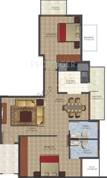 Vahe Vahe Landmark (2BHK+2T (1,050 sq ft) 1050 sq ft)