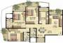 Floor Plan (3BHK+3T) Ekta World Imperial Residency Floor Plan (3BHK+3T)