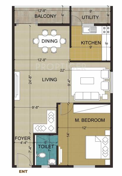 Mayur Daffodils (1BHK+1T (980 sq ft) 980 sq ft)