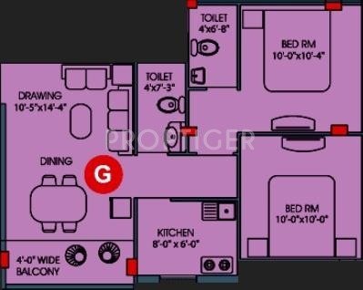 Goldwin Jubilee Residency (2BHK+2T (906 sq ft) 906 sq ft)