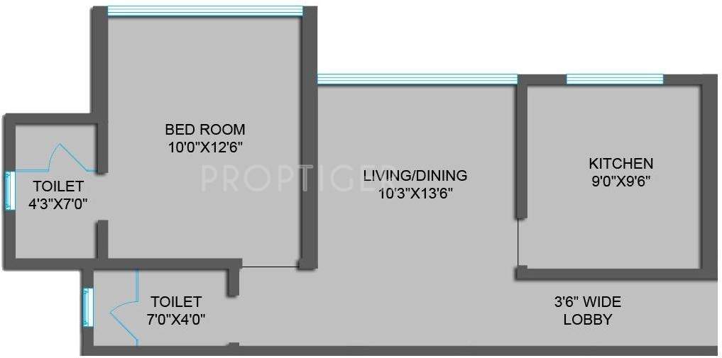 Rajesh White City (1BHK+2T (745 sq ft) 745 sq ft)