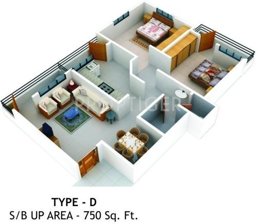 Ashoka Vrindavan (2BHK+2T (750 sq ft) 750 sq ft)