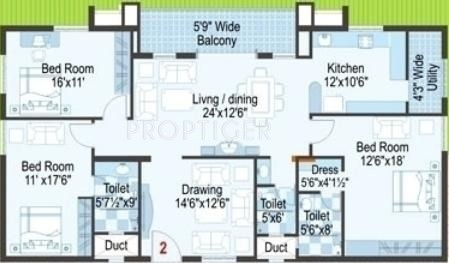 Sai Blossoms (3BHK+3T (2,170 sq ft) 2170 sq ft)