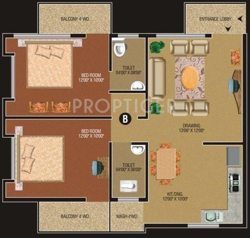 Harihar Gokul Park (2BHK+2T (1,070 sq ft) 1070 sq ft)