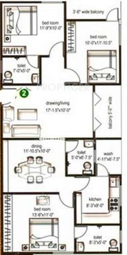 Vishala Sree Nivasam (3BHK+3T (1,625 sq ft) 1625 sq ft)