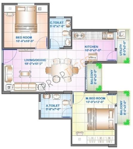 Sowparnika Sai Srishti (2BHK+2T (877 sq ft) 877 sq ft)