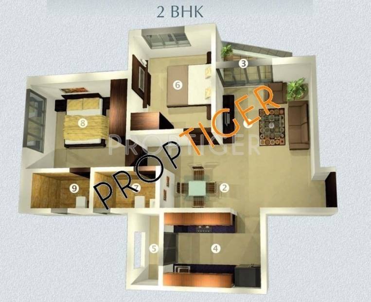 Raj Raj Horizon (2BHK+2T (890 sq ft) + Study Room 890 sq ft)