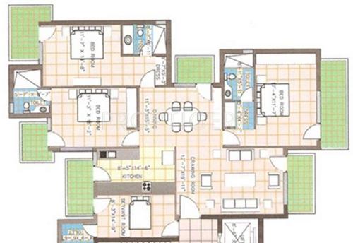 Kwality Group Kwality Imperial Court Floor Plan (3BHK+3T)
