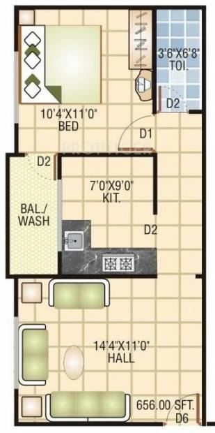 Sarthak Sarthak Vihar (1BHK+1T (656 sq ft) 656 sq ft)