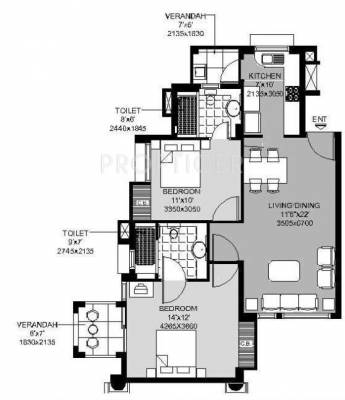 Stellar ICON (2BHK+2T (1,305 sq ft) 1305 sq ft)