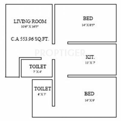 Reputed Sai Chandra Mahal (2BHK+2T (850 sq ft) 850 sq ft)