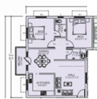 Devi Morning Dreams (2BHK+2T (872 sq ft) 872 sq ft)