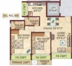 C J Group Harmony II Floor Plan (2BHK+2T)