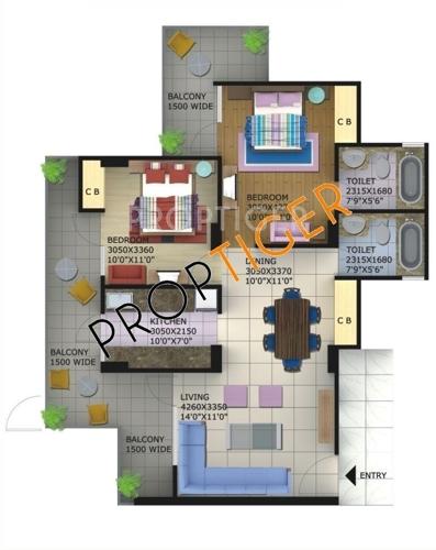  Foster Heights (2BHK+2T (1,200 sq ft) 1200 sq ft)