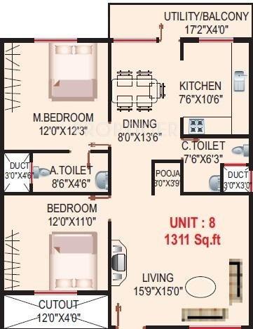 Elegant Emporium (2BHK+2T (1,311 sq ft) 1311 sq ft)
