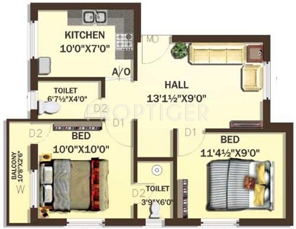 Rajeswari IBIS Fields (2BHK+2T (667 sq ft) 667 sq ft) Rajeswari IBIS Fields (2BHK+2T (667 sq ft) 667 sq ft)