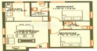 Casagrand Nircon Villa (2BHK+2T (840 sq ft) 840 sq ft)