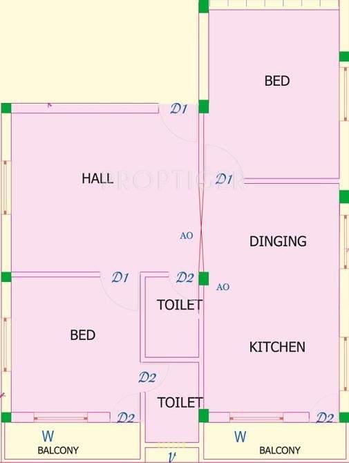 LS Avenue (2BHK+2T (860 sq ft) 860 sq ft)