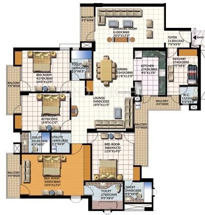 Purvanchal Heights (4BHK+4T (2,820 sq ft) + Study Room 2820 sq ft)