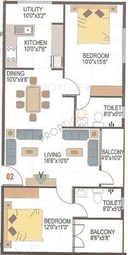 AR SM Maple (2BHK+2T (1,185 sq ft) 1185 sq ft) AR SM Maple (2BHK+2T (1,185 sq ft) 1185 sq ft)