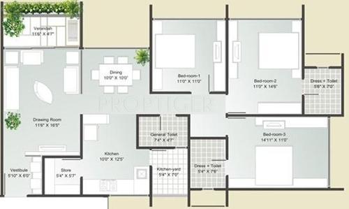 Sheetal Vedika Habitat (3BHK+3T (2,025 sq ft) 2025 sq ft) Sheetal Vedika Habitat (3BHK+3T (2,025 sq ft) 2025 sq ft)