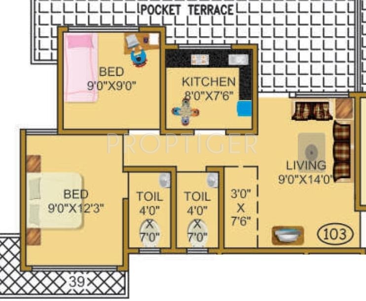 Parshva Konark Residency (2BHK+2T (832 sq ft) 832 sq ft) Parshva Konark Residency (2BHK+2T (832 sq ft) 832 sq ft)