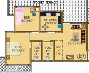 Parshva Konark Residency (2BHK+2T (832 sq ft) 832 sq ft) Parshva Konark Residency (2BHK+2T (832 sq ft) 832 sq ft)