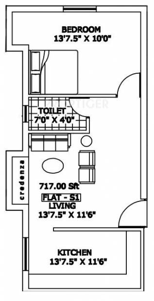 CC Senthilnathan Arcade (1BHK+1T (717 sq ft) 717 sq ft)