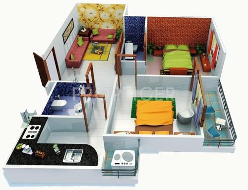  Premium Phase (2BHK+2T (911 sq ft) 911 sq ft)