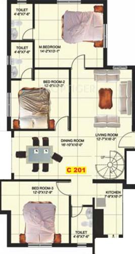 KG Green Meadows (3BHK+3T (1,215 sq ft) 1215 sq ft)