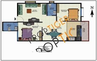 Floor Plan (2BHK+2T) Sai Leela Developers Sai Leela Apartments Floor Plan (2BHK+2T)