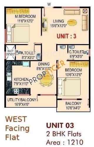 Sree Sai Property Developers Sai Shakthi Enclave (2BHK+2T (1,210 sq ft) 1210 sq ft)