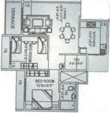 Simran Sapphire (2BHK+2T (1,050 sq ft) 1050 sq ft)