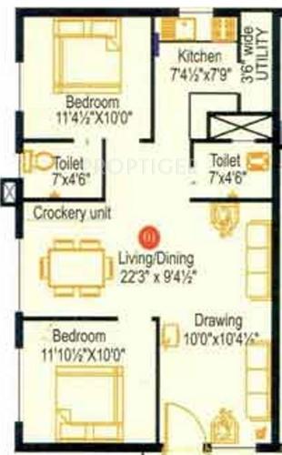 Sierra Sierra Heights (2BHK+2T (1,180 sq ft) 1180 sq ft)
