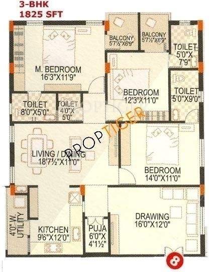 Srigdha Kalakriti (2BHK+2T (1,365 sq ft)   Study Room 1365 sq ft)