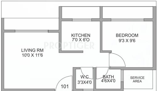 Saarvi Saarvi Tulip (1BHK+1T (650 sq ft) 650 sq ft)