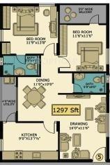 Shanta Satellite Township Block F (2BHK+2T (1,297 sq ft) 1297 sq ft)